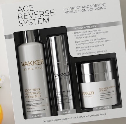 VAKKER by Dr. Gaul Age Reverse System boxed skin care set