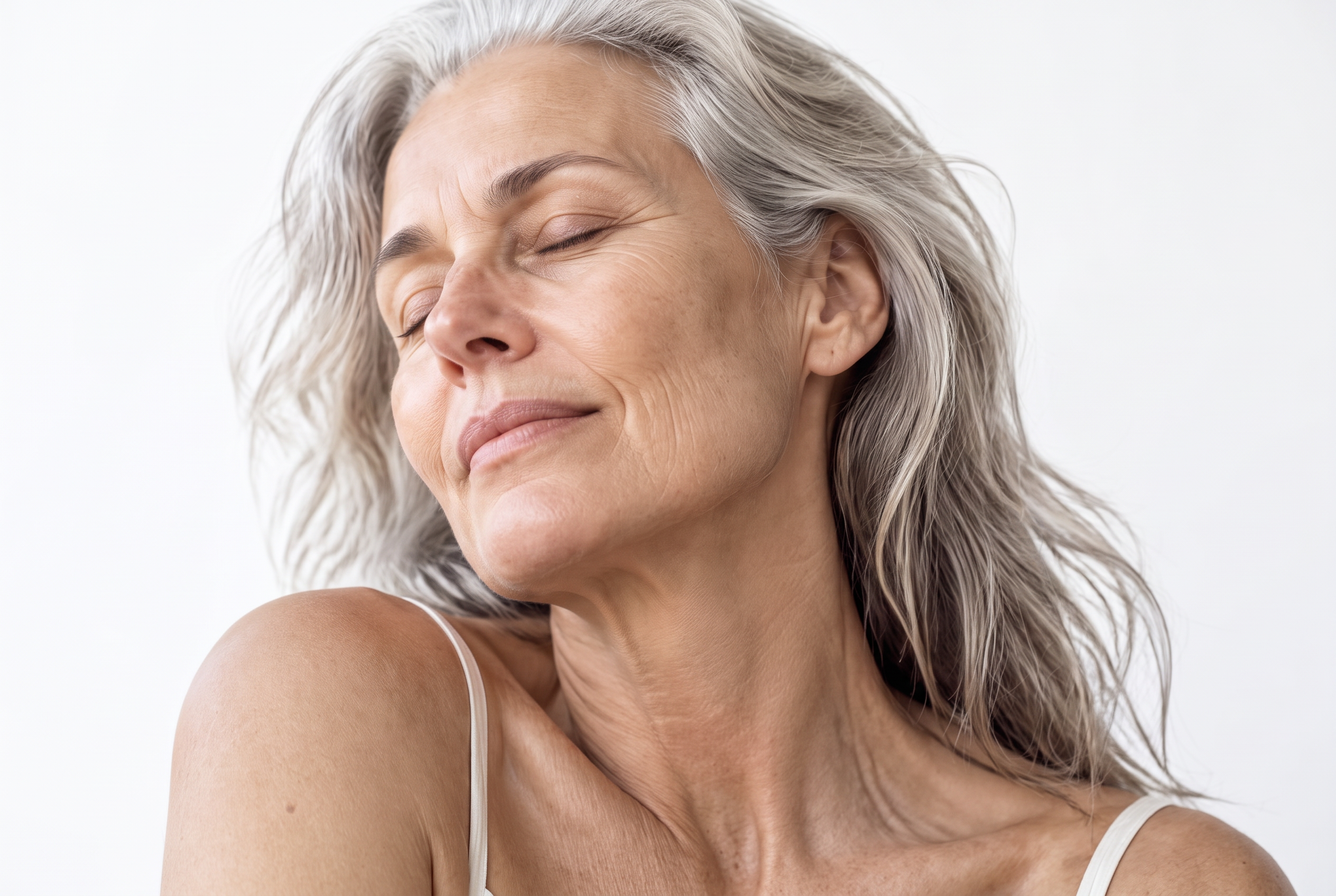 Editorial portrait showing natural skin texture